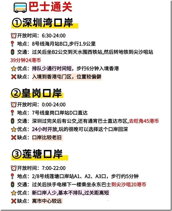 深圳到香港入境指南 地铁通关 高铁通关 轮船通关 巴士通关 深圳到香港出行之前的准备